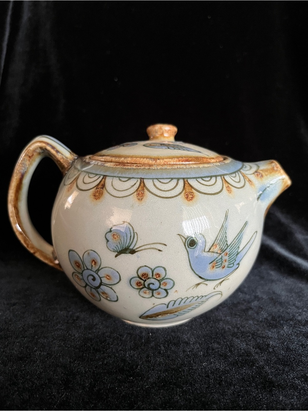 Smaller Ken Edward’s El Palomar Tonala Mexico Pottery Bird Tea Pot